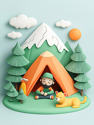 JPG 나무 편집이미지 모자 남자 배낭 자연 휴식 산 수염 텐트 한명 웃음 성인 야외 초록색 노란색 3D 등산 캠핑 개 숲 등산객 성인남자한명만 편집3D AI컴퓨터그래픽 AI콘텐츠 식물 1 잡화 컬러 컨셉 가방 포유류 레저 표정 캠핑도구 사람 트래킹 디지털합성 생태계 남자한명만 성인남자만 파일형식