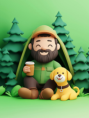 JPG 나무 편집이미지 모자 남자 반려견 커피 자연 휴식 산 수염 텐트 한명 웃음 들기 앉기 성인 야외 초록색 노란색 3D 캠핑 강아지 숲 성인남자한명만 편집3D AI컴퓨터그래픽 AI콘텐츠 식물 1 잡화 음료 컬러 컨셉 모션 레저 표정 캠핑도구 사람 반려동물 개 디지털합성 생태계 남자한명만 성인남자만 파일형식