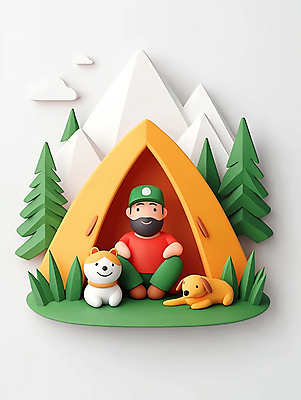 JPG 나무 편집이미지 모자 남자 반려견 자연 휴식 산 수염 텐트 한명 웃음 앉기 성인 야외 노란색 3D 캠핑 강아지 숲 등산객 성인남자한명만 편집3D AI컴퓨터그래픽 AI콘텐츠 식물 1 잡화 컬러 컨셉 모션 레저 표정 캠핑도구 사람 반려동물 등산 개 디지털합성 생태계 남자한명만 성인남자만 파일형식