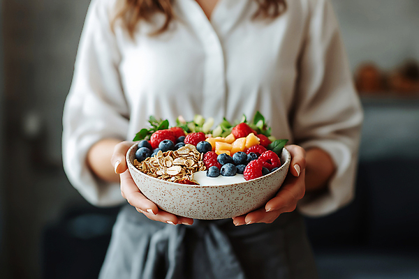 JPG 편집이미지 그릇 여자 딸기 건강 한명 들기 상반신 성인 신선 아침식사 블루베리 식단 요거트 건강식 의료성형뷰티 성인여자한명만 그래놀라 편집실사 AI인물포토 AI콘텐츠 1 식기 음식 과일 모션 유제품 사람 식사 CG 여자한명만 성인여자만 파일형식 AI포토