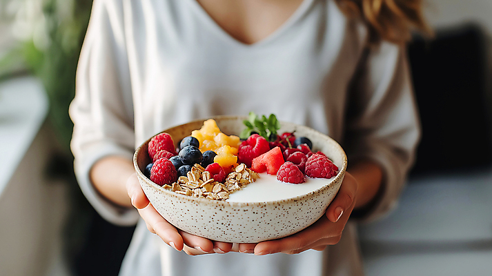 JPG 편집이미지 그릇 여자 딸기 건강 한명 들기 상반신 성인 신선 아침식사 블루베리 식단 요거트 건강식 의료성형뷰티 성인여자한명만 그래놀라 편집실사 AI인물포토 AI콘텐츠 1 식기 음식 과일 모션 유제품 사람 식사 CG 여자한명만 성인여자만 파일형식 AI포토