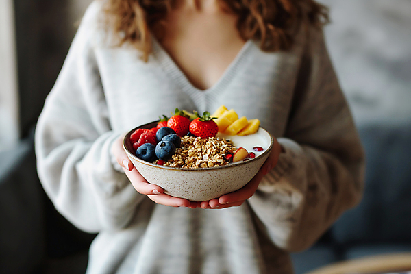 JPG 편집이미지 그릇 여자 딸기 건강 한명 들기 상반신 성인 신선 아침식사 블루베리 식단 요거트 건강식 의료성형뷰티 성인여자한명만 그래놀라 편집실사 AI인물포토 AI콘텐츠 1 식기 음식 과일 모션 유제품 사람 식사 CG 여자한명만 성인여자만 파일형식 AI포토
