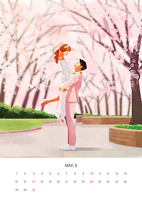 전신 PSD 커플 여자 남자 신부 분홍색 신랑 결혼 일러스트 성인 두명 마주보기 사진촬영 봄 달력 5월 연애 신랑신부 성인만 들어올리기 웨딩촬영 2025년 2029년 국내일러스트 계절 신부_웨딩 컬러 관계 모션 사람 이벤트 촬영 날짜 연도 기념사진 파일형식