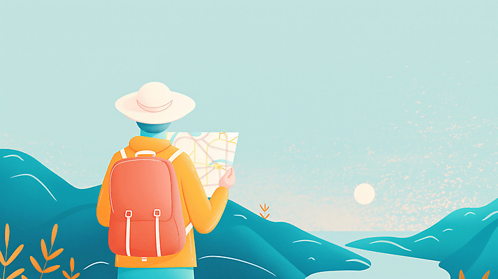 JPG 모자 남자 여행 지도 일러스트 자연 산 한명 풍경 성인 파란색 강 하이킹 등산객 등산가방 산행 길찾기 성인남자한명만 국내일러스트 AI일러스트 AI콘텐츠 1 잡화 컬러 가방 레저 사람 등산 생태계 남자한명만 성인남자만 파일형식