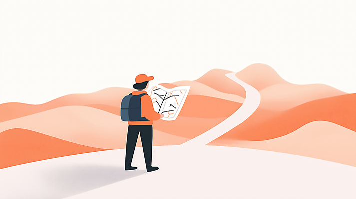 JPG 모자 남자 여행 지도 일러스트 자연 산 한명 풍경 성인 주황색 하이킹 숲 등산객 등산가방 산행 길찾기 성인남자한명만 국내일러스트 AI일러스트 AI콘텐츠 1 잡화 컬러 가방 레저 사람 등산 생태계 남자한명만 성인남자만 파일형식