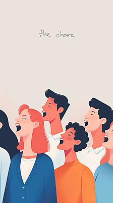 JPG 여자 남자 음악 일러스트 협력 웃음 여러명 성인 공연 무대 합창 베이지색 합창단 성인만 국내일러스트 AI일러스트 AI콘텐츠 컬러 다수 노래 문화예술 표정 사람 이벤트 그룹 파일형식