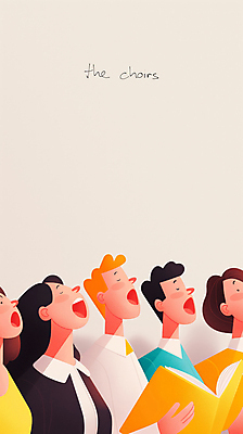 JPG 여자 남자 음악 일러스트 협력 웃음 여러명 성인 공연 무대 악보 합창 베이지색 합창단 성인만 국내일러스트 AI일러스트 AI콘텐츠 컬러 다수 노래 문화예술 표정 사람 이벤트 그룹 파일형식