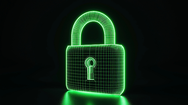 JPG 편집이미지 선 자물쇠 기술 안전 사람없음 초록색 보호 사이버 잠금 보안 네온 편집실사 AI컴퓨터그래픽 AI콘텐츠 컬러 컨셉 CG 파일형식