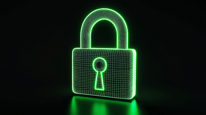 JPG 편집이미지 선 자물쇠 기술 안전 사람없음 초록색 보호 사이버 잠금 보안 네온 편집실사 AI컴퓨터그래픽 AI콘텐츠 컬러 컨셉 CG 파일형식