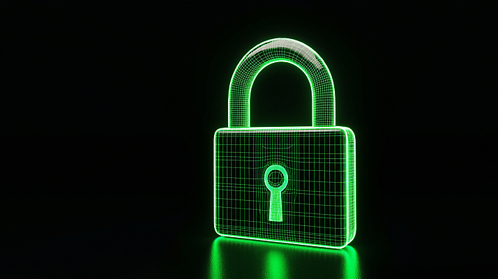 JPG 편집이미지 선 자물쇠 기술 안전 사람없음 초록색 보호 사이버 잠금 보안 네온 편집실사 AI컴퓨터그래픽 AI콘텐츠 컬러 컨셉 CG 파일형식