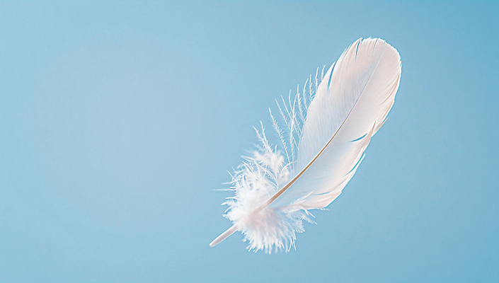 JPG 편집이미지 하늘 날리기 사람없음 파란색 자유 깃털 가벼움 편집실사 AI컴퓨터그래픽 AI콘텐츠 컬러 컨셉 모션 무게 CG 파일형식