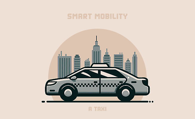일러스트 대중교통 사람없음 도시 택시 편리함 베이지색 스마트모빌리티 국내일러스트 AI파일 교통수단 컬러 컨셉 승용차 자동차 파일형식 벡터 모빌리티