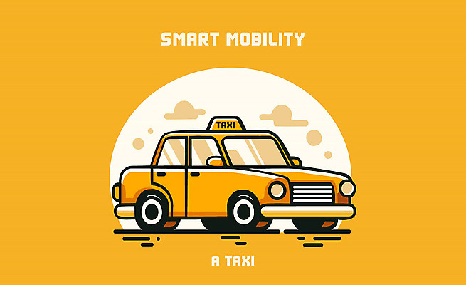 일러스트 대중교통 사람없음 노란색 택시 편리함 스마트모빌리티 국내일러스트 AI파일 교통수단 컬러 컨셉 승용차 자동차 파일형식 벡터 모빌리티