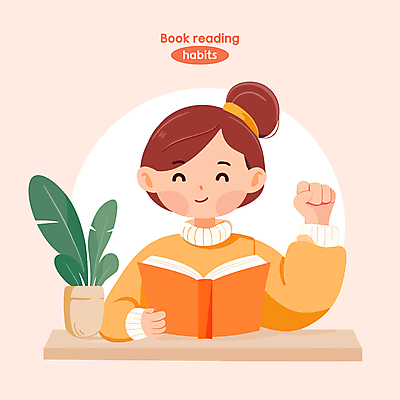 여자 행복 화분 화초 어린이 분홍색 일러스트 한명 미소 소녀 취미 책 독서 파이팅 읽기 습관 소녀한명만 국내일러스트 AI파일 식물 1 감정 컬러 모션 표정 사람 여자한명만 소녀만 파일형식 벡터