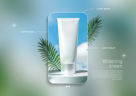 PSD 편집이미지 점선 잎 프레임 그림자 사람없음 뷰티 화장품 튜브용기 포디움 목업 이미지편집 식물 선 무대 용기_그릇 파일형식