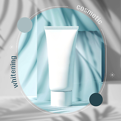 PSD 편집이미지 잎 프레임 그림자 사람없음 파란색 뷰티 화장품 튜브용기 목업 이미지편집 식물 컬러 용기_그릇 파일형식