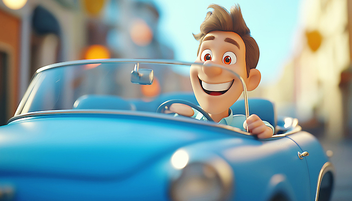 JPG 편집이미지 남자 교통수단 여행 자동차 휴가 휴식 한명 웃음 성인 파란색 드라이브 운전 성인남자한명만 편집3D AI컴퓨터그래픽 AI콘텐츠 1 육상교통 컬러 교통 컨셉 모션 표정 사람 3D 남자한명만 성인남자만 파일형식