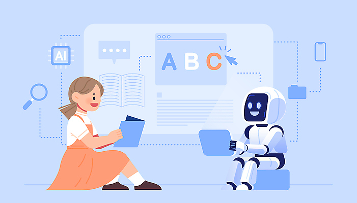 영어 여자 교육 어린이 일러스트 미래 기술 한명 소녀 책 파란색 태블릿 독서 학습도구 미래사회 창의력 소녀한명만 인터랙티브 상호작용 국내일러스트 AI파일 문자 1 컬러 컨셉 사람 전자제품 스마트기기 사회_공동체 교육용품 여자한명만 소녀만 파일형식 벡터