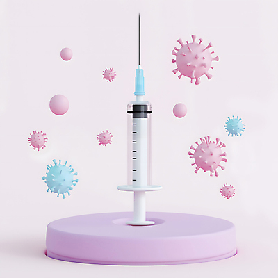 JPG 전신 편집이미지 주사기 사람없음 보라색 원형 바이러스 질병 예방 박테리아 백신 접종 포디움 편집3D AI컴퓨터그래픽 AI콘텐츠 도형 컬러 의학 의료기기 3D 무대 파일형식