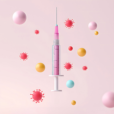 JPG 편집이미지 분홍색 주사기 사람없음 원형 바이러스 질병 예방 박테리아 백신 접종 편집3D AI컴퓨터그래픽 AI콘텐츠 도형 컬러 의학 의료기기 3D 파일형식