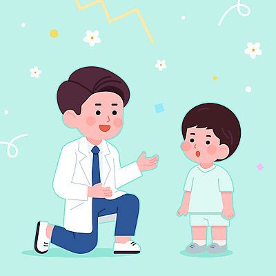 전신 캐릭터 남자 어린이 일러스트 친절 병원 대화 손짓 소년 성인 두명 환자 의사 의사가운 무릎꿇기 소아과 위로 돌봄 민트색 남자만 국내일러스트 일러캐릭터 AI파일 컬러 의학 모션 말하기 사람 의료진 가운 파일형식 벡터