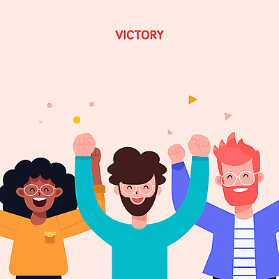 여자 남자 안경 일러스트 협력 웃음 성인 세명 컬러풀 손들기 우정 만세 축하 우승 상 엘리먼트 성인만 국내일러스트 AI파일 잡화 컬러 컨셉 모션 표정 사람 친구 최고 상패 파일형식 벡터