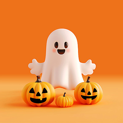 PSD 편집이미지 캐릭터 호박 사람없음 파티 귀여움 축제 주황색 할로윈 가을 유령 잭오랜턴 편집3D 계절 컬러 컨셉 채소 이벤트 3D 파일형식