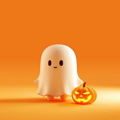 PSD 편집이미지 캐릭터 호박 사람없음 파티 귀여움 축제 주황색 할로윈 가을 유령 잭오랜턴 편집3D 계절 컬러 컨셉 채소 이벤트 3D 파일형식