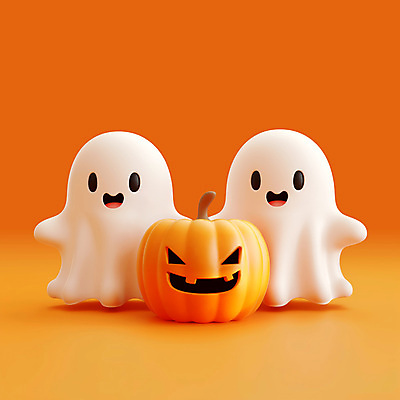 PSD 편집이미지 캐릭터 호박 사람없음 파티 귀여움 축제 주황색 할로윈 가을 유령 잭오랜턴 편집3D 계절 컬러 컨셉 채소 이벤트 3D 파일형식