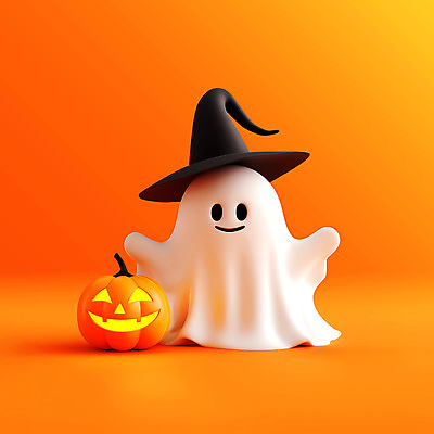 PSD 편집이미지 캐릭터 호박 사람없음 파티 귀여움 축제 주황색 할로윈 가을 유령 마녀모자 잭오랜턴 편집3D 모자_잡화 계절 컬러 컨셉 채소 이벤트 3D 파일형식