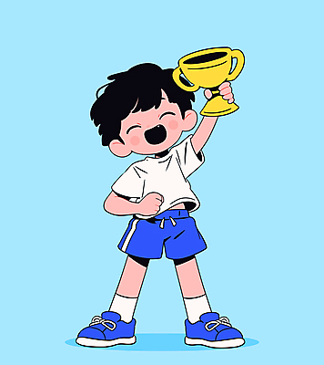 전신 남자 어린이 스포츠 하늘색 일러스트 한명 웃음 들기 소년 운동복 가을 우승 트로피 활기 체육대회 시상 우승자 소년한명만 일러캐릭터 AI파일 캐릭터 1 옷 계절 컨셉 모션 표정 사람 파란색 최고 상_우승 체육 대회 남자한명만 소년만 파일형식 벡터