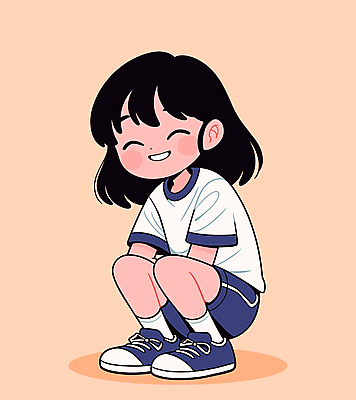 전신 여자 어린이 스포츠 일러스트 한명 웃음 소녀 운동복 주황색 가을 활기 체육대회 웅크림 소녀한명만 일러캐릭터 AI파일 캐릭터 1 옷 계절 컬러 컨셉 모션 표정 사람 체육 대회 여자한명만 소녀만 파일형식 벡터