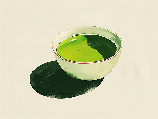 PSD 일러스트 사람없음 초록색 평화 고요 찻잔 녹차 국내일러스트 컬러 컨셉 잔 차_음료 파일형식