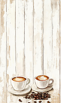 JPG 일러스트 수채화 사람없음 목재 갈색 머그컵 원두 가을 빈티지 커피잔 컵받침 아메리카노 라떼 라떼아트 국내일러스트 AI일러스트 AI콘텐츠 나무 계절 커피 컬러 컨셉 재료 잔 컵 받침대 그림 파일형식