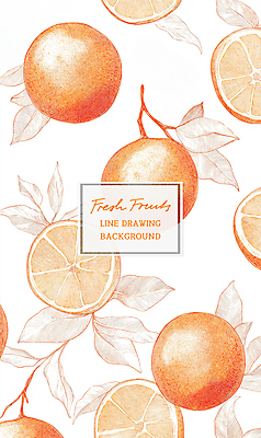 PSD 잎 패턴 오렌지 일러스트 사람없음 주황색 빈티지 드로잉 국내일러스트 식물 컬러 컨셉 무늬 과일 미술 파일형식