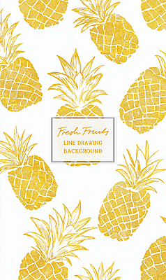 PSD 잎 패턴 일러스트 사람없음 노란색 빈티지 파인애플 드로잉 국내일러스트 식물 컬러 컨셉 무늬 과일 미술 열대과일 파일형식