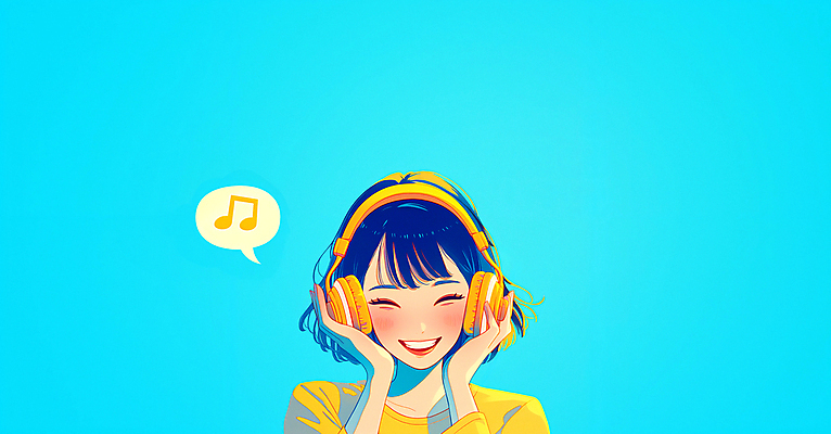 JPG 여자 행복 음악 일러스트 노래 청소년 한명 웃음 상반신 파란색 헤드셋 음악감상 잡기 만화 감성 십대여자한명만 플레이리스트 국내일러스트 AI일러스트 AI콘텐츠 1 감정 컬러 음향기기 컨셉 모션 문화예술 표정 사람 헤드폰 감상 여자한명만 십대여자만 파일형식