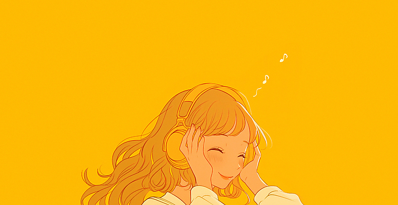 JPG 여자 행복 음악 일러스트 노래 청소년 한명 웃음 상반신 노란색 헤드셋 음악감상 잡기 만화 감성 십대여자한명만 플레이리스트 국내일러스트 AI일러스트 AI콘텐츠 1 감정 컬러 음향기기 컨셉 모션 문화예술 표정 사람 헤드폰 감상 여자한명만 십대여자만 파일형식