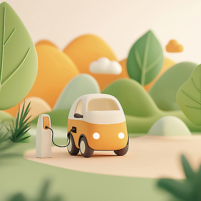 JPG 구름 편집이미지 나뭇잎 산 사람없음 초록색 노란색 3D 풀 입체 에코 친환경 전기자동차 충전소 편집3D AI컴퓨터그래픽 AI콘텐츠 자연요소 식물 컬러 잎 자동차 환경 디지털합성 충전 파일형식