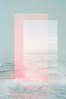 JPG 편집이미지 파도 분홍색 사람없음 투명 수면 겹침 파스텔톤 글리치 편집실사 AI컴퓨터그래픽 AI콘텐츠 디자인 바다 컬러 물 CG 파일형식