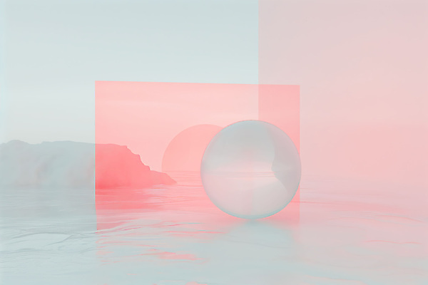 JPG 편집이미지 파도 분홍색 사람없음 투명 수면 겹침 파스텔톤 글리치 편집실사 AI컴퓨터그래픽 AI콘텐츠 디자인 바다 컬러 물 CG 파일형식