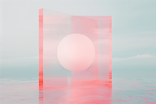 JPG 편집이미지 파도 분홍색 사람없음 투명 수면 겹침 파스텔톤 글리치 편집실사 AI컴퓨터그래픽 AI콘텐츠 디자인 바다 컬러 물 CG 파일형식