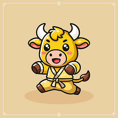 캐릭터 일러스트 미소 웃음 사람없음 달리기 노란색 귀여움 한복 황소 꼬리 한우 소캐릭터 소뿔 일러캐릭터 AI파일 한국전통 컬러 동물캐릭터 컨셉 모션 뿔 표정 소고기 소 전통의상 파일형식 벡터