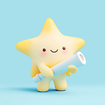 PSD 편집이미지 행복 별 하늘색 3D캐릭터 밝음 미소 웃음 들기 사람없음 3D 귀여움 망원경 편집3D 자연요소 캐릭터 감정 컨셉 모션 표정 파란색 디지털합성 파일형식