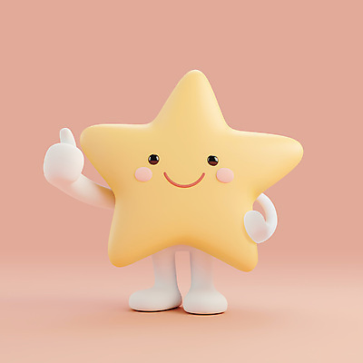 PSD 편집이미지 행복 별 3D캐릭터 밝음 미소 웃음 사람없음 3D 귀여움 따봉 베이지색 편집3D 자연요소 캐릭터 감정 컬러 컨셉 표정 최고 디지털합성 파일형식