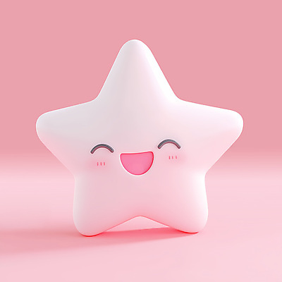 PSD 편집이미지 행복 별 분홍색 3D캐릭터 밝음 미소 웃음 사람없음 3D 귀여움 편집3D 자연요소 캐릭터 감정 컬러 컨셉 표정 디지털합성 파일형식