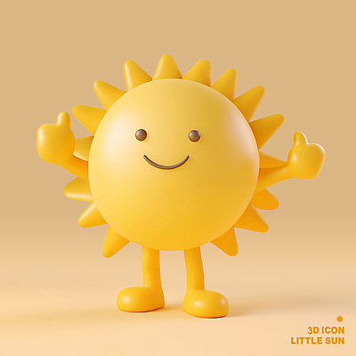 PSD 편집이미지 행복 3D캐릭터 미소 사람없음 태양 노란색 3D 귀여움 긍정 따봉 편집3D 자연요소 캐릭터 감정 컬러 컨셉 표정 최고 디지털합성 파일형식