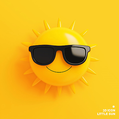 PSD 편집이미지 행복 3D캐릭터 미소 사람없음 선글라스 태양 노란색 3D 귀여움 긍정 편집3D 자연요소 캐릭터 감정 안경 컬러 컨셉 표정 디지털합성 파일형식