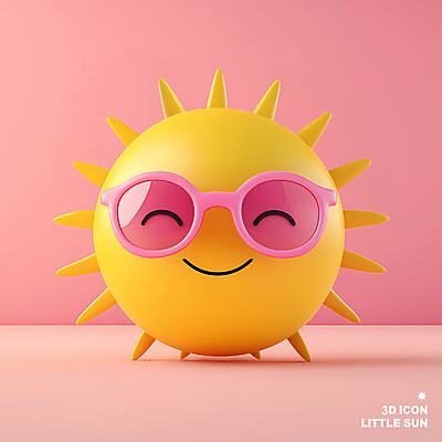 PSD 편집이미지 행복 3D캐릭터 미소 사람없음 선글라스 태양 노란색 3D 귀여움 긍정 편집3D 자연요소 캐릭터 감정 안경 컬러 컨셉 표정 디지털합성 파일형식