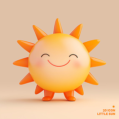 PSD 편집이미지 행복 3D캐릭터 미소 사람없음 태양 노란색 3D 귀여움 긍정 편집3D 자연요소 캐릭터 감정 컬러 컨셉 표정 디지털합성 파일형식